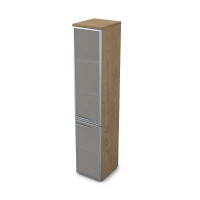 Gloss 9ПЛД.005.16 (Teakwood) Пенал высокий со стеклом, левый