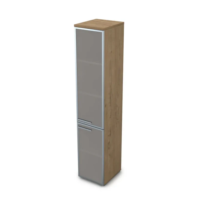 Шкаф для документов 9ПЛ.005.16 в отделке Teakwood, 400х450х2045 мм