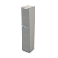 Gloss 9ПЛД.005.17 (Ivory) Пенал высокий со стеклом, левый