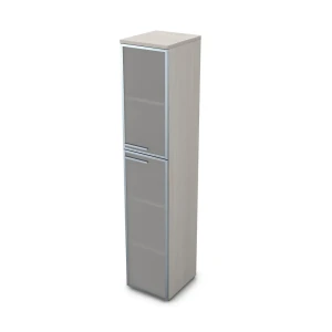 Gloss 9ПЛ.005.17 (Ivory) Пенал высокий со стеклом, левый