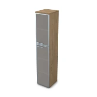 Gloss 9ПЛД.005.17 (Teakwood) Пенал высокий со стеклом, левый