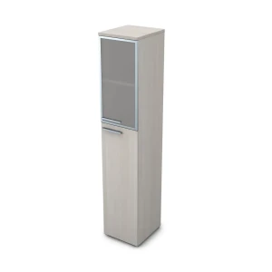Gloss 9ПЛ.005.18 (Ivory) Пенал высокий со стеклом, левый