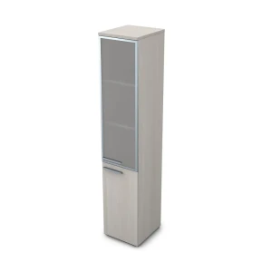 Gloss 9ПЛ.005.19 (Ivory) Пенал высокий со стеклом, левый