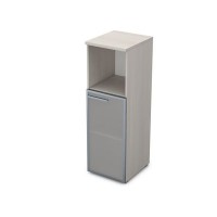 Gloss 9ПЛ.017.5 (Ivory) Пенал средний со стеклом и нишей, левый