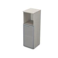 Gloss 9ПЛД.017.5 (Ivory) Пенал средний со стеклом и нишей, левый
