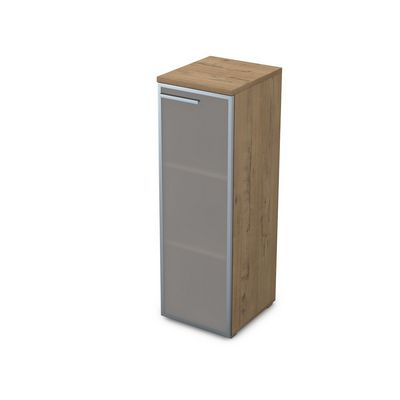 Gloss 9ПЛ.017.6 (Teakwood) Пенал средний со стеклом, левый