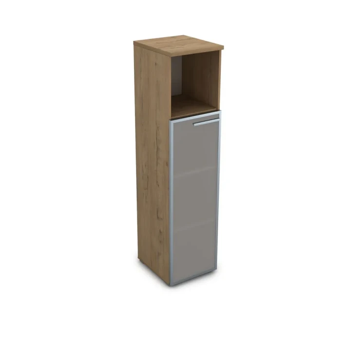 Офисный шкаф 9ППД.004.10 в отделке Teakwood, 400х450х1645 мм