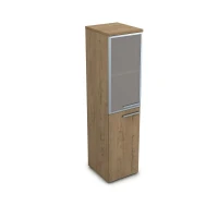 Gloss 9ППД.004.8 (Teakwood) Пенал со стеклом, правый