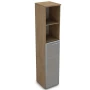 Шкаф в офис 9ППД.005.15 в отделке Teakwood, 400х450х2045 мм