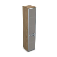 Gloss 9ППД.005.16 (Teakwood) Пенал высокий со стеклом, правый