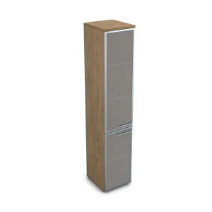 Gloss 9ПП.005.16 (Teakwood) Пенал высокий со стеклом, правый