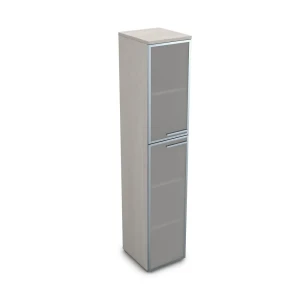 Gloss 9ПП.005.17 (Ivory) Пенал высокий со стеклом, правый