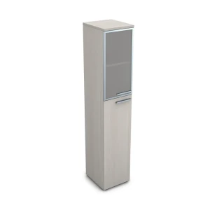 Gloss 9ПП.005.18 (Ivory) Пенал высокий со стеклом, правый