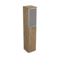 Gloss 9ПП.005.18 (Teakwood) Пенал высокий со стеклом, правый