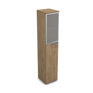 Gloss 9ПП.005.18 (Teakwood) Пенал высокий со стеклом, правый