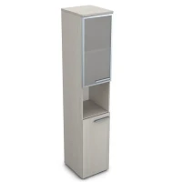 Gloss 9ППД.005.20 (Ivory) Пенал высокий со стеклом и нишей, правый