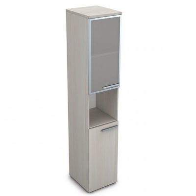 Gloss 9ПП.005.20 (Ivory) Пенал высокий со стеклом и нишей, правый