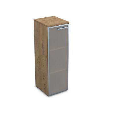 Gloss 9ППД.017.6 (Teakwood) Пенал средний со стеклом, правый