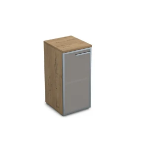 Gloss 9ПП.023.3 (Teakwood) Пенал низкий со стеклом, правый