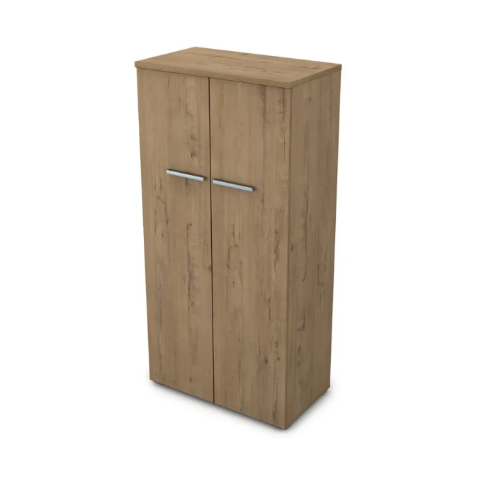 Шкаф в офис 9ШД.004.1 в отделке Teakwood, 800х450х1645 мм