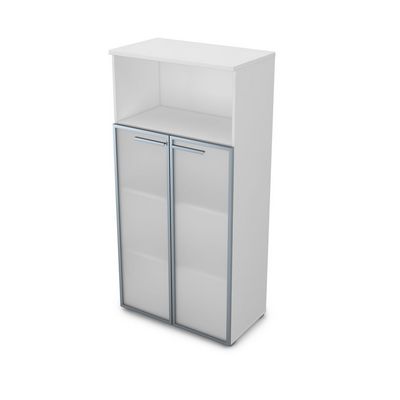 Gloss 9Ш.004.10 (Белый премиум) Шкаф со стеклом и нишей