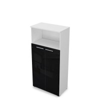 Gloss 9Ш.004.11 (Белый премиум) Шкаф со стеклом и нишей