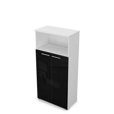 Gloss 9Ш.004.11 (Белый премиум) Шкаф со стеклом и нишей