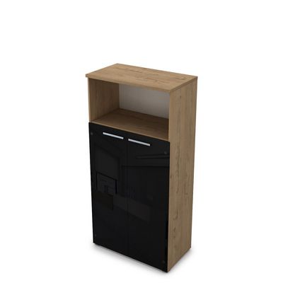Gloss 9Ш.004.11 (Teakwood) Шкаф со стеклом и нишей