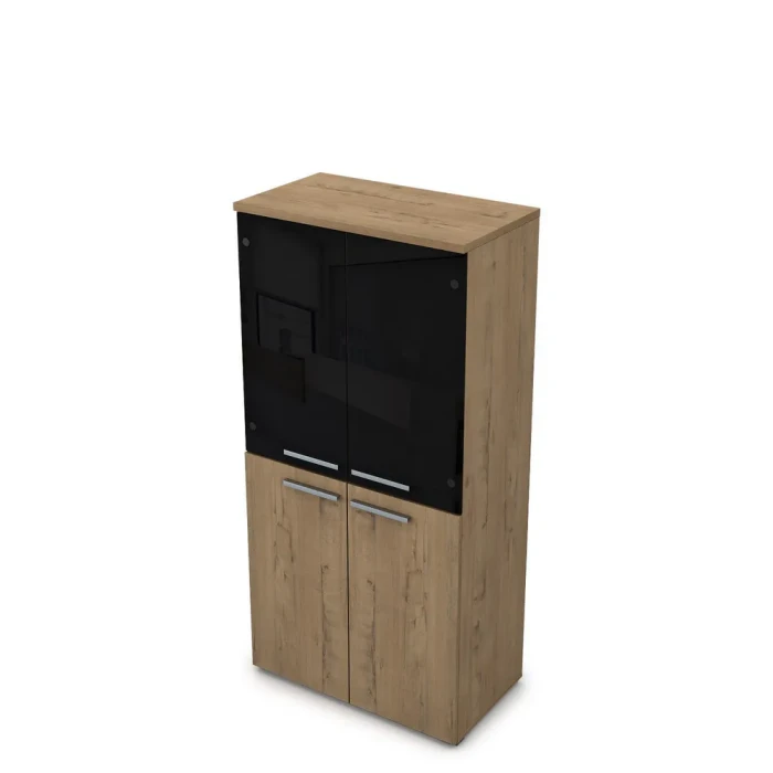 Шкаф для документации 9Ш.004.12 в отделке Teakwood, 800х450х1645 мм