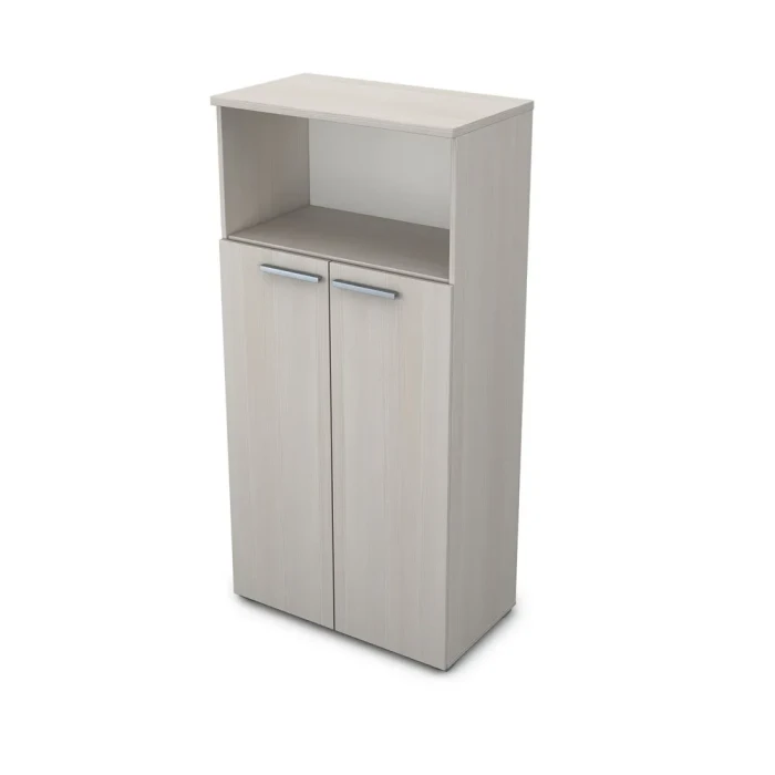 Офисный шкаф 9ШД.004.2 в отделке Ivory, 800х450х1645 мм