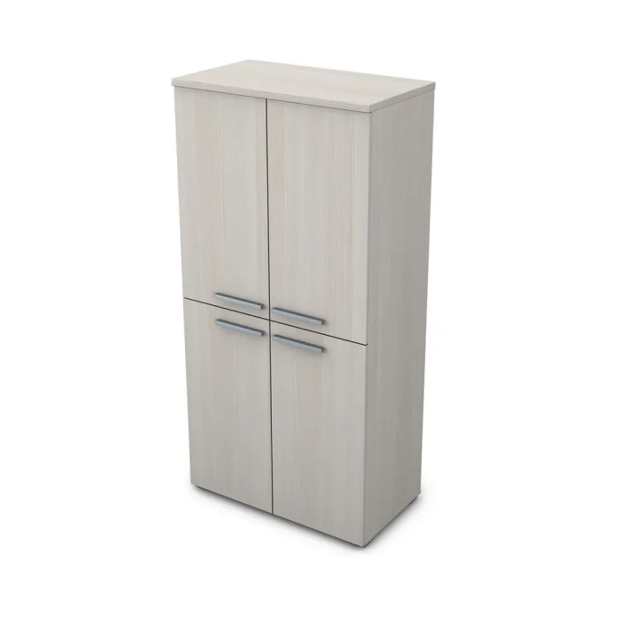 Офисный шкаф 9Ш.004.3 в отделке Ivory, 800х450х1645 мм