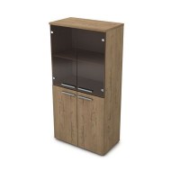 Gloss 9Ш.004.6 (Teakwood) Шкаф со стеклом