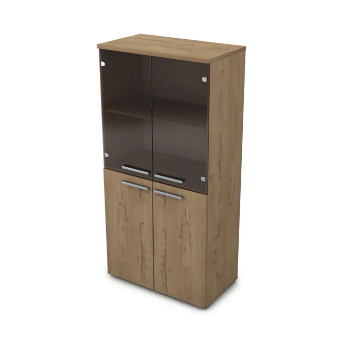 Шкаф для бумаг 9Ш.004.6 в отделке Teakwood, 800х450х1645 мм