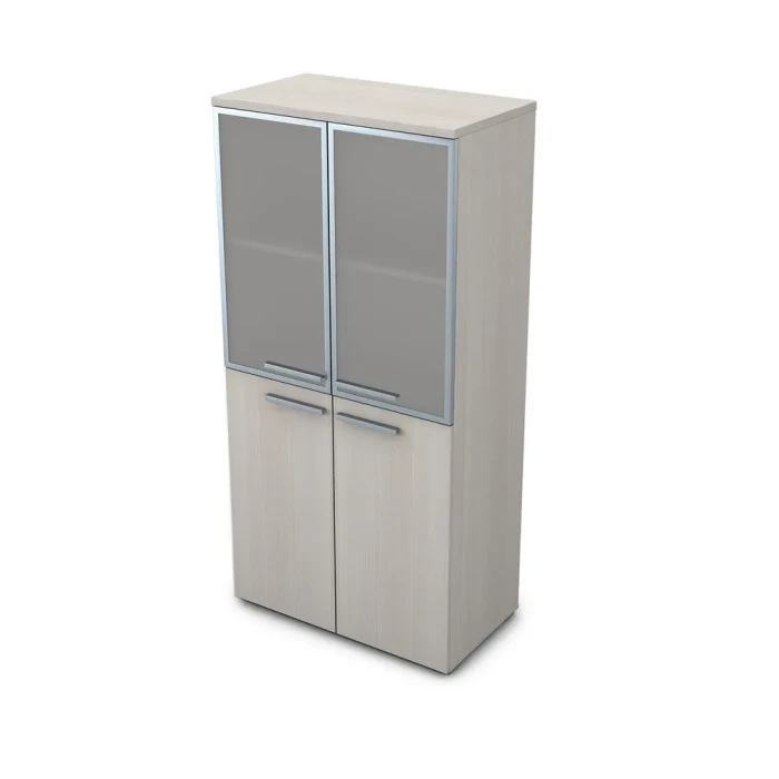 Офисный шкаф 9Ш.004.8 в отделке Ivory, 800х450х1645 мм