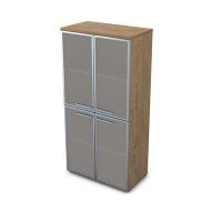 Gloss 9Ш.004.9 (Teakwood) Шкаф со стеклом
