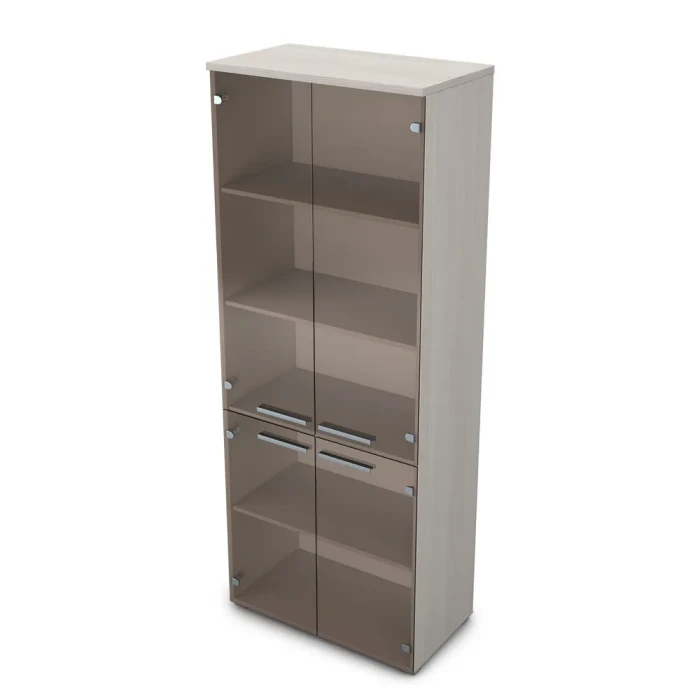 Офисный шкаф 9ШД.005.10 в отделке Ivory, 800х450х2045 мм
