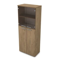 Gloss 9ШД.005.11 (Teakwood) Шкаф высокий со стеклом