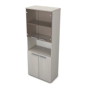 Gloss 9Ш.005.13 (Ivory) Шкаф высокий со стеклом и нишей