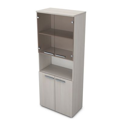 Gloss 9ШД.005.13 (Ivory) Шкаф высокий со стеклом и нишей