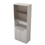 Gloss 9ШД.005.13 (Ivory) Шкаф высокий со стеклом и нишей