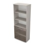Gloss 9ШД.005.14 (Ivory) Шкаф высокий со стеклом и открытыми полками