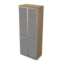 Gloss 9Ш.005.16 (Teakwood) Шкаф высокий со стеклом