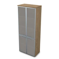 Gloss 9Ш.005.16 (Teakwood) Шкаф высокий со стеклом