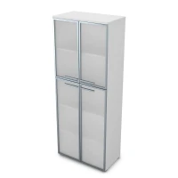 Gloss 9ШД.005.17 (Белый премиум) Шкаф высокий со стеклом