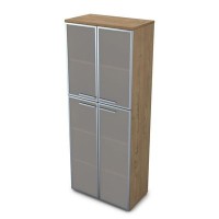 Gloss 9Ш.005.17 (Teakwood) Шкаф высокий со стеклом