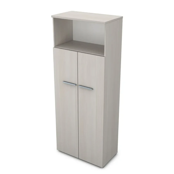 Шкаф в офис 9Ш.005.2 в отделке Ivory, 800х450х2045 мм