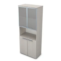 Gloss 9Ш.005.20 (Ivory) Шкаф высокий со стеклом и нишей