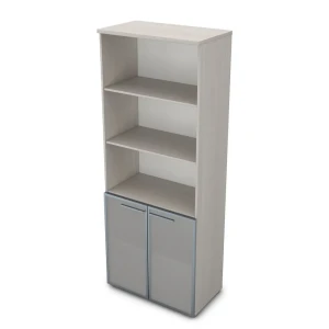 Gloss 9Ш.005.21 (Ivory) Шкаф высокий со стеклом и открытыми полками