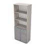 Gloss 9ШД.005.21 (Ivory) Шкаф высокий со стеклом и открытыми полками