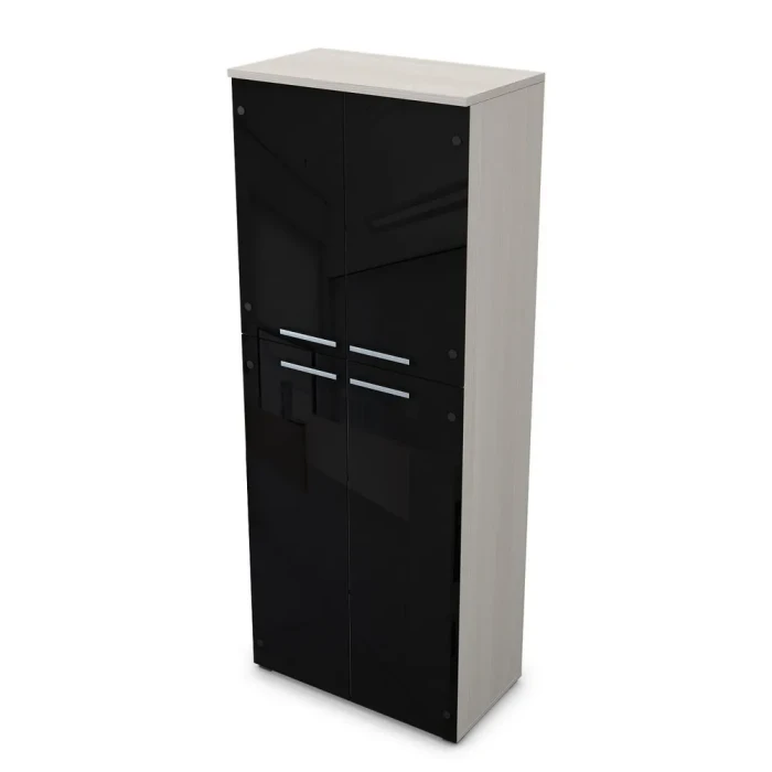 Шкаф в офис 9ШД.005.23 в отделке Ivory, 800х450х2045 мм